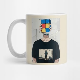 rubik cube head Mug